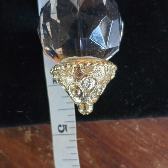 VTG Acrylic Faceted Teardrop 5" Christmas Ornaments String Hangers Lot of 6 - Picture 12 of 14